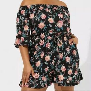 Torrid Floral Off the Shoulder Romper